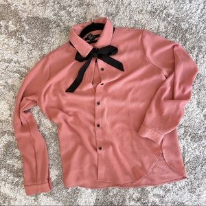 Bow time button down blouse